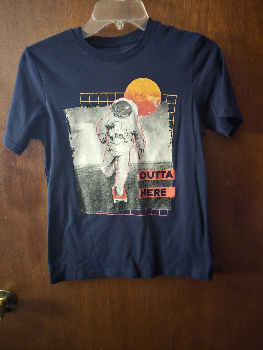 Wonder Nation Boys Navy Astronaut Graphic T-Shirt – Size L (10/12)